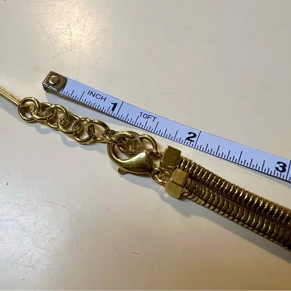 VINCE CAMUTO Gold Plated Statement Tassel Dangling Mesh Pendant Long Necklace - Picture 9 of 10